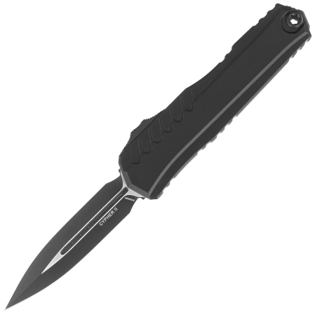 Nóż automatyczny OTF Microtech Cypher II D/E Black Aluminium, Tactical M390MK by Deryk Munroe i Tony Marfione (1242-1T)