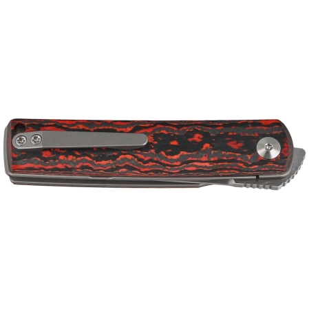 Nóż składany Reate Bushido Titanium/Lava Flow Fat Carbon, Hand Satin M390 (BSO.LAF.SAT)