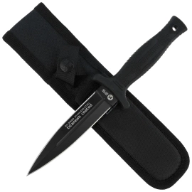 K25 RK-31699 Boot Knife Black Rubber, Black Titanium 7Cr17MoV