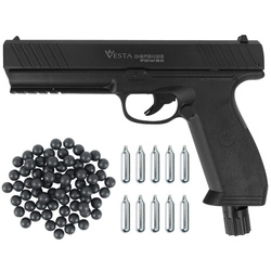 RAM Pistol Set – Vesta Defence PDW50 .50 Cal 17J + 100 Rubber Rounds + 10 CO₂ Cartridges