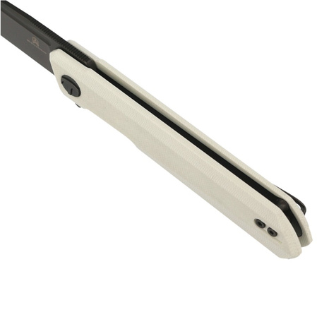 Bestechman Knife Dundee White G10, Grey Titanized D2 by Ostap Hel (BMK01I)