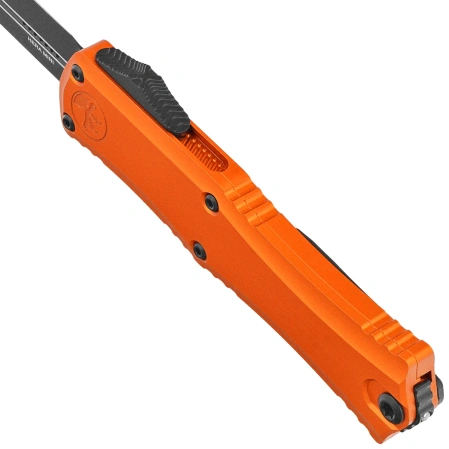 Microtech Hera II Mini D/E OTF Knife Orange Aluminum, Black M390MK by Tony Marfione (1702M-1OR)