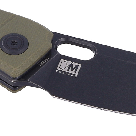 Kubey Knife Hyde, Green G10, Dark Stonewashed 14C28N by Colin Maisonpierre (KU2104B)