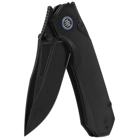 Nóż składany Remette Rhino Black G10, Black Stonewashed Titanium D2 (RNDG1)