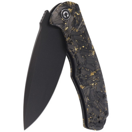 Nóż składany Civivi Praxis Shredded Carbon Fiber / Golden Shred, Black Stonewashed 9Cr18MoV (C803J)