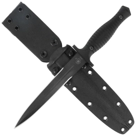 Spartan Blades George V-14 Dagger Knife Black G10, Black PVD MagnaCut by Les George (SB27BKBKKYBK)