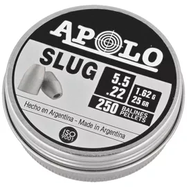 Apolo Slug 25 AirGun Pellets .22/5.5 mm, 250 pcs 1.62g/25.0gr (19301)