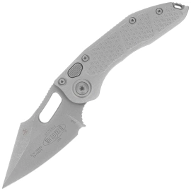 Microtech Stitch-A S/E Automatic Knife Natural Clear Aluminum, Apocalyptic M390 by Borka Blades and Tony Marfione (169-10APNC)