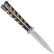 Third Decor Habitat Balisong Black/Bronze Stainless Steel, Satin 420 Butterfly Knife (16100Y)