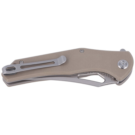 Nóż składany Kubey Phemius KU149B Tan G10, Bead Blasted D2