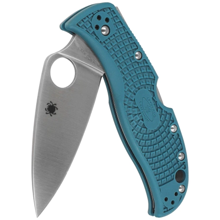 Spyderco LeafJumper Blue Lightweight FRN, Satin Plain K390 by Sal Glesser (C262PBLK390)