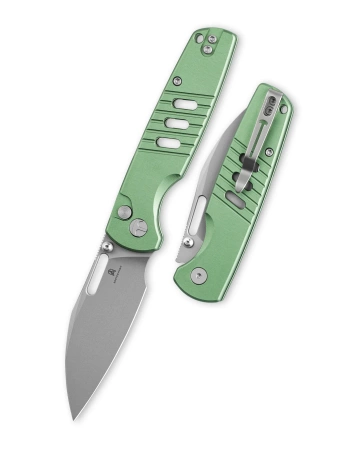 Bestechman Vector Knife Green Aluminum, Glass Bead Blasting D2 (BMK15C)