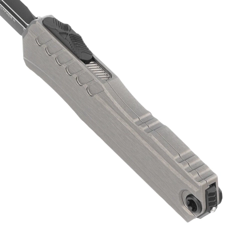 Microtech Cypher II D/E OTF Knife Natural Clear Aluminum, Black M390MK by Deryk Munroe and Tony Marfione (1242-1NC)