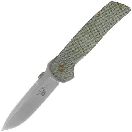 Nóż składany Fox Original Gangster OD Green Canvas Micarta, Stonewashed MagnaCut by Bob Terzuola (FX-ATC-OG01 MOD)