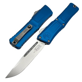 Microtech Combat Troodon Gen III S/E OTF Knife Blue Aluminum, Stonewashed M390MK by Tony Marfione (1143-10BL)