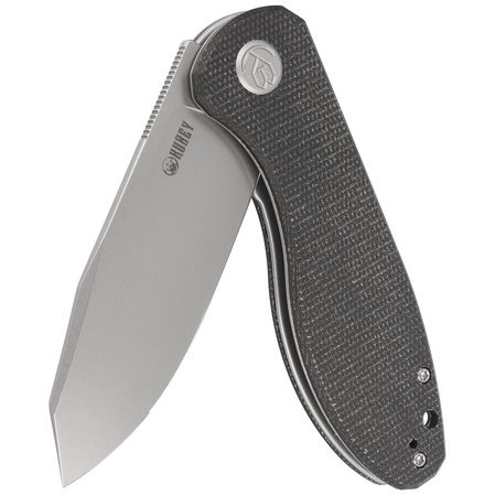 Kubey Knife Master Chief Black Micarta, Bead Blast AUS-10 by Keanu Alfaro (KU358H)