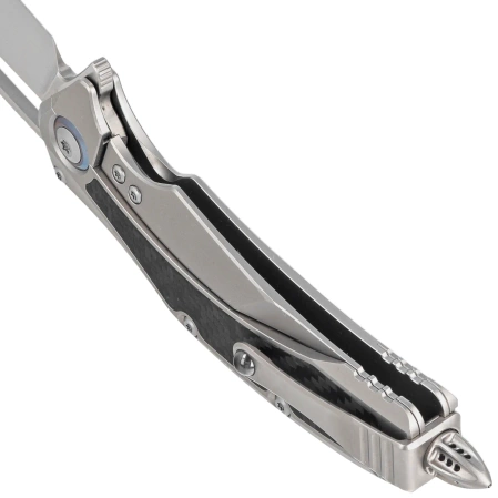 Microtech Matrix S/E Carbon Fiber/Titanium, Hand Rubbed M390 by Tony Marfione (165C-4CFITI)