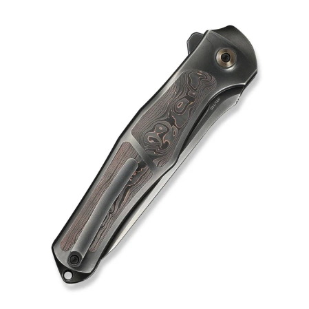 Nóż składany WeKnife 702XI LE No 146/150 Gray Integral Titanium/Copper Foil Carbon Fiber, Polished Gray M390 (WE07B-3)