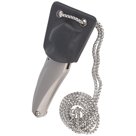 Bestech The Reticulan Neck Knife Grey Titanium, Damascus by Elijah Isham (BT1810G)