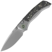 Remette RT-Steed Knife Gray Titanium/Black-Green Carbon Fiber, Pearlescent M390 (RTWS-TY)