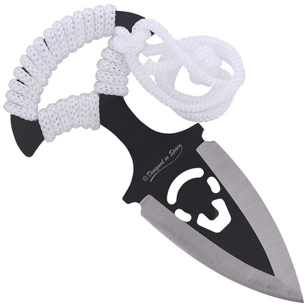 Martinez Albainox Skull Push Dagger White Cord, Black/Satin 3Cr13Mov (32452)