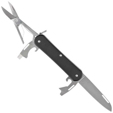 Fox Vulpis F4 Black Aluminum, Polished N690Co Pocket Knife (FX-VP130-F4 BK)