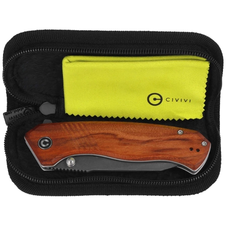 Civivi Placoid Guibourtia Wood Knife, Damascus (C23079-DS1)