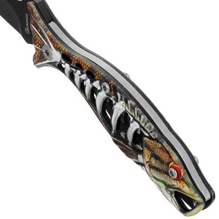 Martinez Albainox Fishing Knife Key Ring Golden Aluminum, Black 3Cr13Mov (18504-GD)