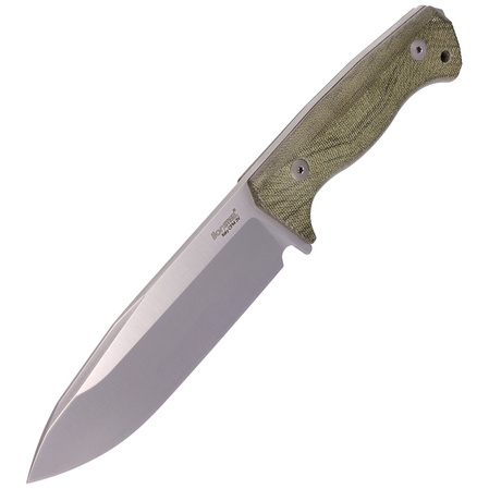 LionSteel Knife Green Canvas Micarta, Satin CPM 3V by Molletta (T6 3V CVG)