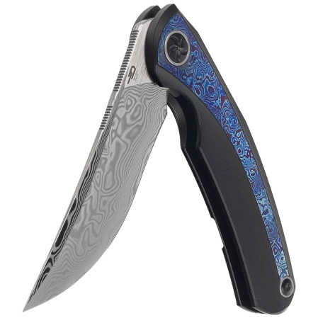 Bestech Sambac Knife Black Titanium/Timascus, Damasteel Mirror Polished by Ostap Hel (BT2402F)
