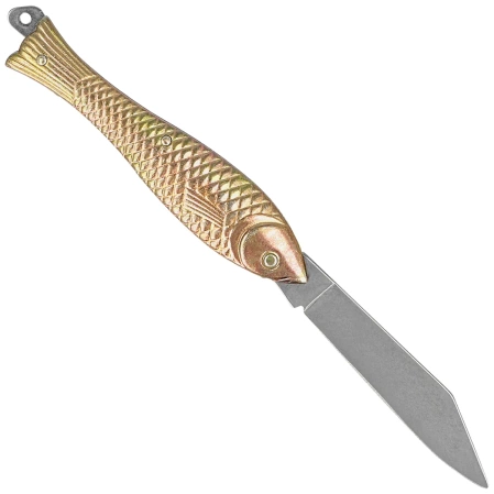 Nóż składany Mikov Fishlet 130 Gold, Stonewashed 420 (130-NZn-1/ZL STONEWASHED)