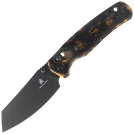 Bestechman Cicada's Wing Knife Dark Gold Resin, Black PVD 10Cr15MoV (BMK06S)