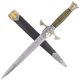 Decor Habitat Templar Dagger, Black/Gold ABS, Satin Stainless Steel (S0298)