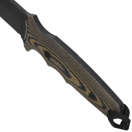 Spartan Blades Harsey Clandestina Knife Camo Linen Micarta, Black PVD MagnaCut by William W. Harsey (SB57BKCMKYBK)
