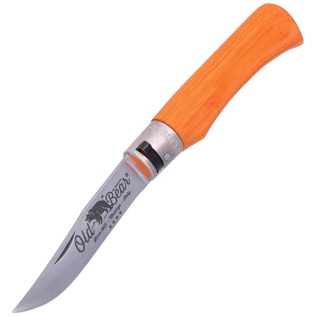 Nóż składany Antonini Old Bear Laminated Orange Wood, Satin Stainless (9307/21_MOK)