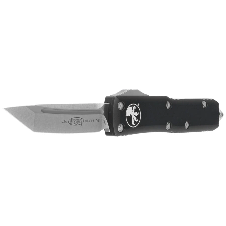 Nóż automatyczny OTF Microtech UTX-85 T/E Black Aluminium, Stonewashed M390 (233-10)