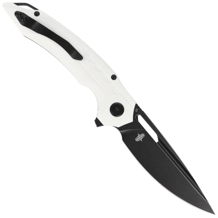Bestech Knife Ornetta White G10, Black Stonewashed D2 by Kombou (BG50E)
