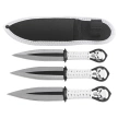 Martinez Albainox Skulls Throwing Knives Set 3 pcs White Cord, Satin 3Cr13MoV (32453)