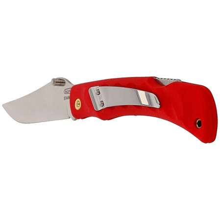 Mikov Crocodile Red ABS Folding Knife, Mirror Finish with Clip (243-NH-1/C CLIP/RED)