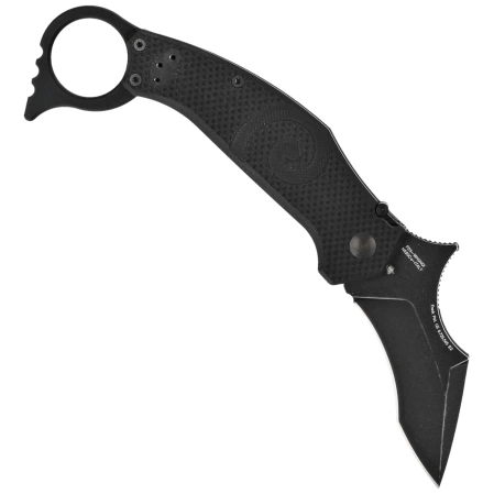 Nóż składany karambit FOX Moa Black G10, Black Stonewashed N690Co by Jared Wihongi (FX-653)