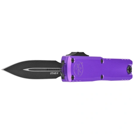 Microtech UTX-85 Gen IV D/E OTF Knife Purple Aluminum, Black M390MK by Tony Marfione (12324-1PU)
