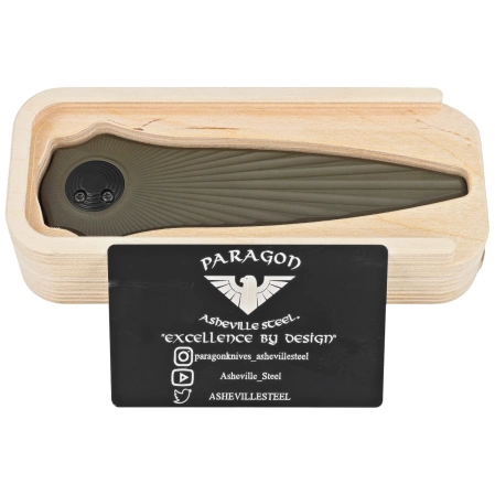 Paragon Warlock-X Tapered StarBurst OD Green Aluminum, Cerakote Black CPM S35VN (WLOCX-TSB-OD-DO-CB)