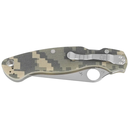Spyderco Military 2 Camo G10, Satin Plain CPM S30V by Sal, Eric Glesser (C36GPCMO2)