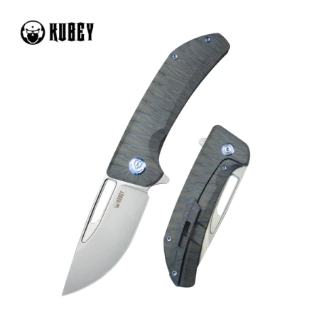 Nóż składany Kubey Hyperion Flame Titanium, Sandblasted CPM S35VN by Jelly Jerry (KB368F)