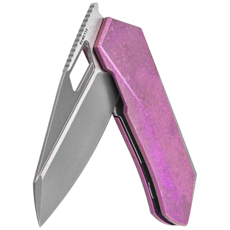 Remette RT-Woodpecker Knife Crystal Purple Titanium, Hand Grinding Pearlescent M390 (RTWP-IP)