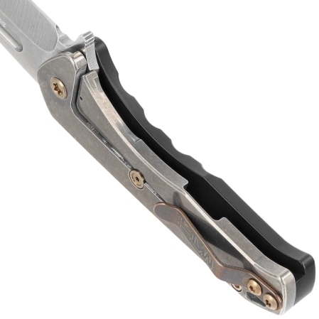 Nóż składany Medford Praetorian Swift FL Flipper Tumbled Tanto, Black Handle, Bronze HW/Clip, S45VN (MKFF2064TT-42TM-T1C1-Q4)