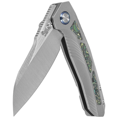 Nóż składany Remette RT-Kestrel Gray Titanium/Green Carbon Fiber, Manual Fine Grinding Satin CPMS35VN (RTPO-A)