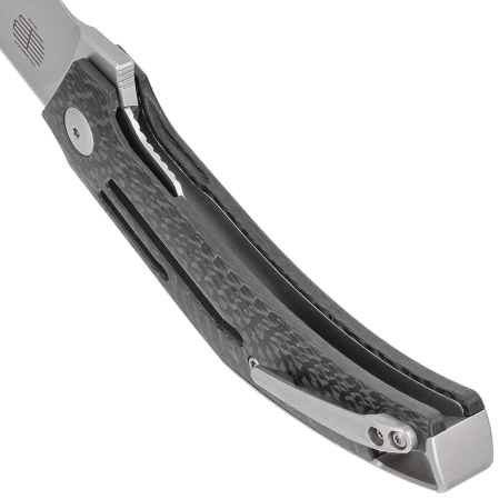 WE Knife Speedliner Twill Carbon Fiber, Silver Bead Blasted CPM 20CV by Tashi Bharucha (WE22045B-1)