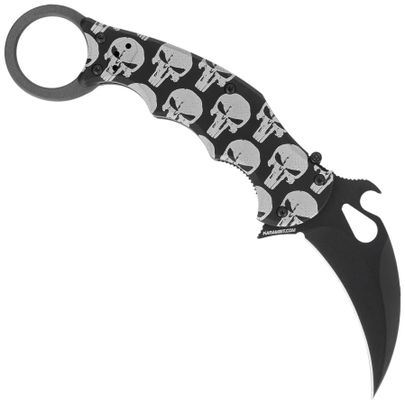 Nóż składany Fox The Skull Karambit Black Aluminium, Black N690Co (FX-599 ALB-5)