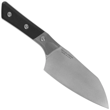 Microtech Santoku 6'' Knife Titanium Bolster/Black G10, Stonewashed M390MK (3200B-10BK)